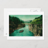 Carte Postale Miles Canyon, Alaska View with Men Rafting Down (Devant / Derrière)