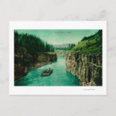 Carte Postale Miles Canyon, Alaska View with Men Rafting Down (Devant)