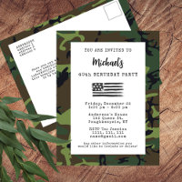 Militaire Armée USA Drapeau Anniversaire Invitatio