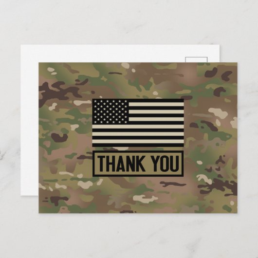 Carte Postale Militaire - Merci (Devant / Derrière)