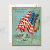 Carte postale militaire patriotique vintage (Devant / Derrière)