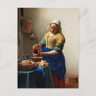 Carte Postale Milkmaid Kitchen Maid par Johannes Vermeer