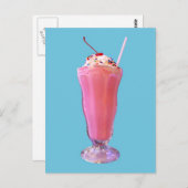 Carte Postale Milkshake aux fraises (Devant / Derrière)