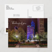 Carte Postale Millenium Park Printemps Saison Nuit Pensée De U (Devant / Derrière)