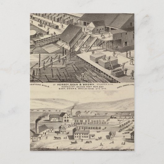 Carte Postale Mills de Hersey, Minnesota (Devant)