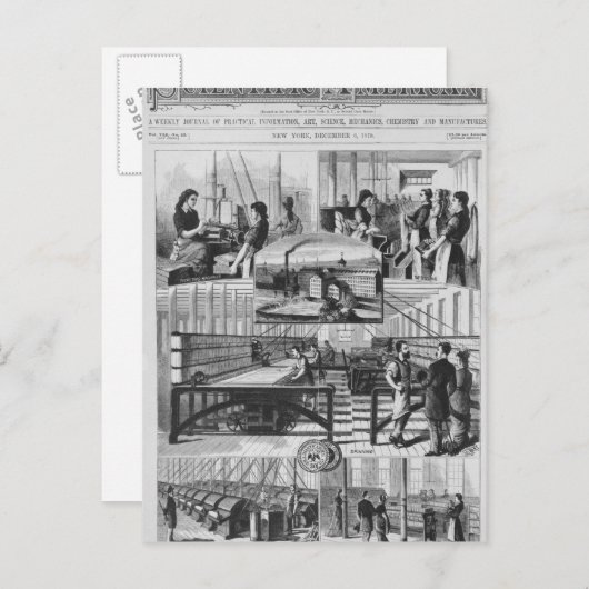 Carte Postale Mills de la compagnie de lin Willimantic (Devant / Derrière)