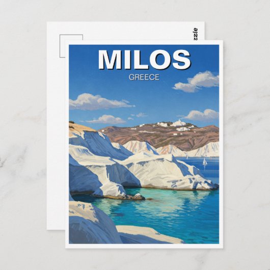 Carte Postale Milos Grèce Travel (Devant / Derrière)