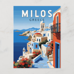 Carte Postale Milos Grèce Travel Art Vintage