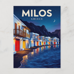 Carte Postale Milos Klima la nuit Grèce