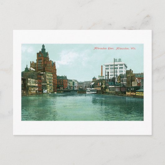 Carte Postale Milwaukee River, Milwaukee, Wisconsin (Devant)
