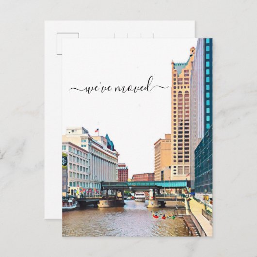 Carte postale Milwaukee Skyline Moving Faire-part (Devant / Derrière)