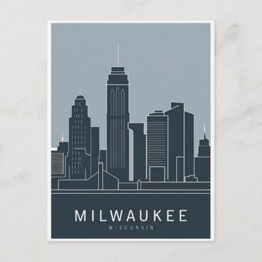 Carte Postale Milwaukee Wisconsin, paysage urbain (Devant)