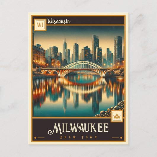Carte Postale Milwaukee, Wisconsin | VINTAGE (Devant)