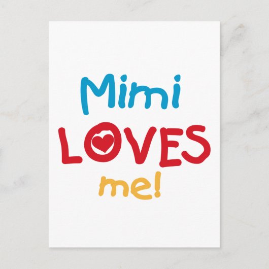 Carte Postale Mimi aime mes t-shirts et cadeaux (Devant)