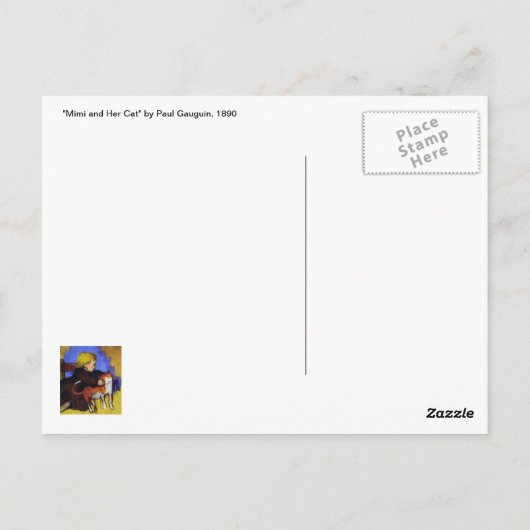 Carte Postale Mimi et son chat par Paul Gauguin (Dos)