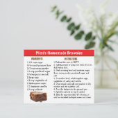 Carte Postale Mimi's Brownies Recipe Card (Debout devant)