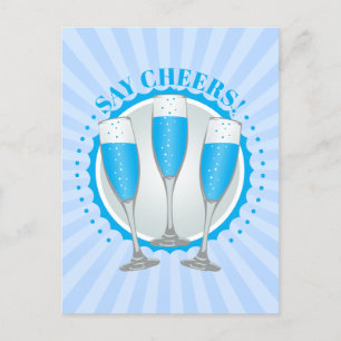 Carte postale Mimosa Blue Champagne Glaces