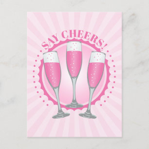 Carte postale Mimosa Pink Champagne Glass