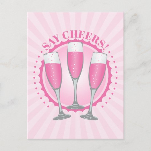 Carte postale Mimosa Pink Champagne Glass (Devant)