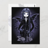 Carte postale "Mina" Gothique Bite Bite Me Vampire (Devant / Derrière)