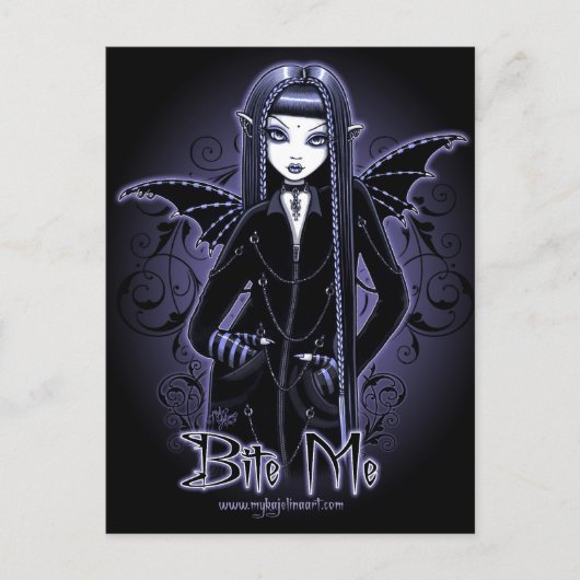 Carte postale "Mina" Gothique Bite Bite Me Vampire (Devant)