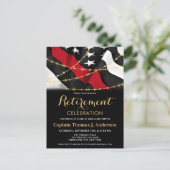 Carte Postale Mince Pompier de la Ligne Rouge Retraite (Debout devant)