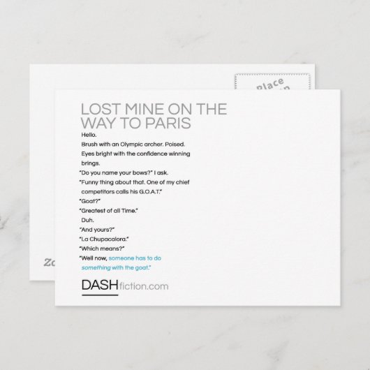 Carte Postale Mine perdue sur le chemin de Paris (Devant / Derrière)