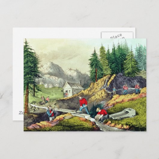 Carte Postale Mines d'or en Californie (Devant / Derrière)