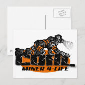 CARTE POSTALE MINEUR DE CHARBON 4 VIE (Devant / Derrière)