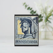 Carte Postale Mineur de charbon de Pennsylvanie (Debout devant)