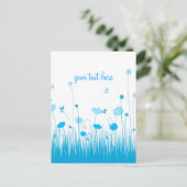 Carte Postale Mini-bleu et blanc Pépites Meadow Script (Debout devant)