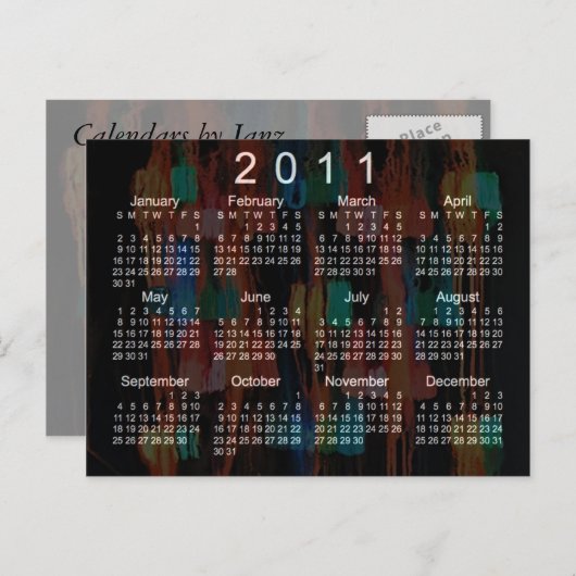 Carte Postale Mini calendrier 2011 (Devant / Derrière)