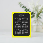 Carte Postale Mini calendrier 2024 Jaune Neon 6 mois par Janz (Debout devant)