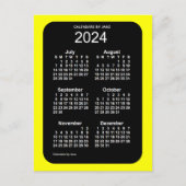 Carte Postale Mini calendrier 2024 Jaune Neon 6 mois par Janz (Devant)