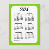 Carte Postale Mini calendrier 2024 Vert Jaune 6 mois par Janz (Devant)