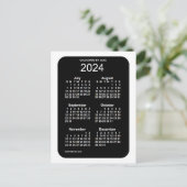 Carte Postale Mini calendrier 2024 White Neon 6 mois par Janz (Debout devant)