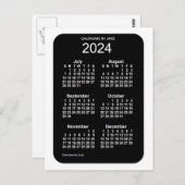 Carte Postale Mini calendrier 2024 White Neon 6 mois par Janz (Devant / Derrière)