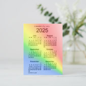 Carte Postale Mini calendrier 2025 Arc-en-ciel 6 mois par Janz (Debout devant)