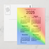 Carte Postale Mini calendrier 2025 Arc-en-ciel 6 mois par Janz (Devant / Derrière)