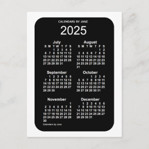 Carte Postale Mini calendrier 2025 White Neon 6 mois par Janz
