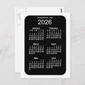 Carte Postale Mini calendrier 2026 White Neon 6 mois par Janz (Devant / Derrière)