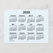 Carte Postale Mini calendrier Alice Blue 2025 par Janz Postcard (Devant)