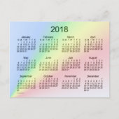 Carte Postale Mini calendrier arc-en-ciel 2018 par Janz (Devant)