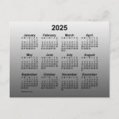 Carte Postale Mini calendrier blanc fané 2025 par Janz Postcard (Devant)