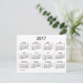 Carte Postale Mini calendrier de 52 semaines 2017 par Janz (Debout devant)