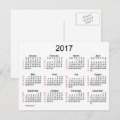 Carte Postale Mini calendrier de 52 semaines 2017 par Janz (Devant / Derrière)