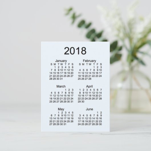 Carte Postale Mini calendrier de 6 mois 2018 (Debout devant)