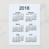 Carte Postale Mini calendrier de 6 mois 2018 (Devant)