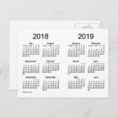 Carte Postale Mini calendrier de l'année scolaire 2018-2019 par  (Devant / Derrière)