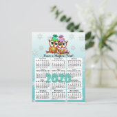 Carte Postale Mini calendrier des Chouettes lunaires mignonnes 2 (Debout devant)